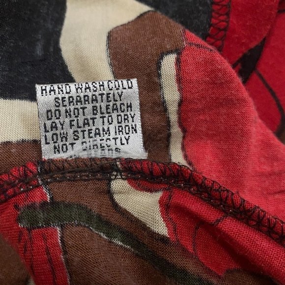 Shana K Womens Beaded Blouse Extra Large Red Floral Cap Sleeve V-neck Bodycon - Picture 12 of 12